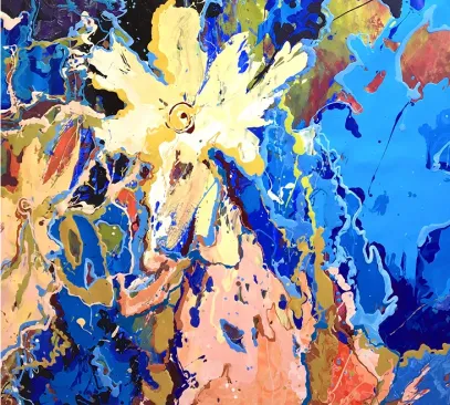 Painting “Feelings” by Alla Kislyakova, 2020, 100×100 cm