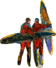 Surfers - decorative element