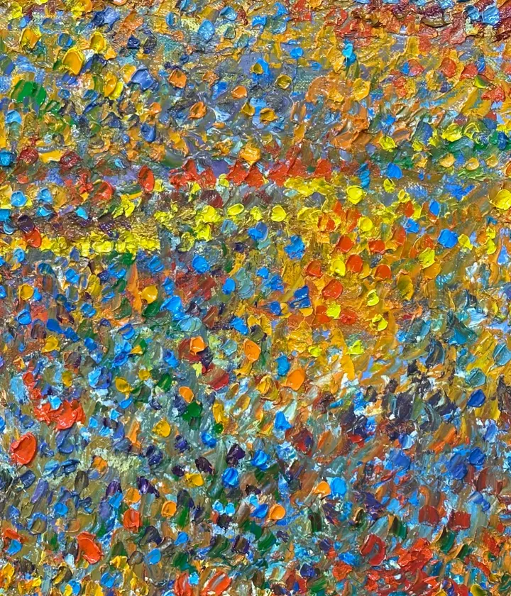 Абстрактна картина з яскравими мазками - приклад художнього стилю Андрія Чеботару