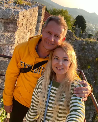 Oleksii Chebotaru - Andrii's brother, with his wife Alla Kislyakova